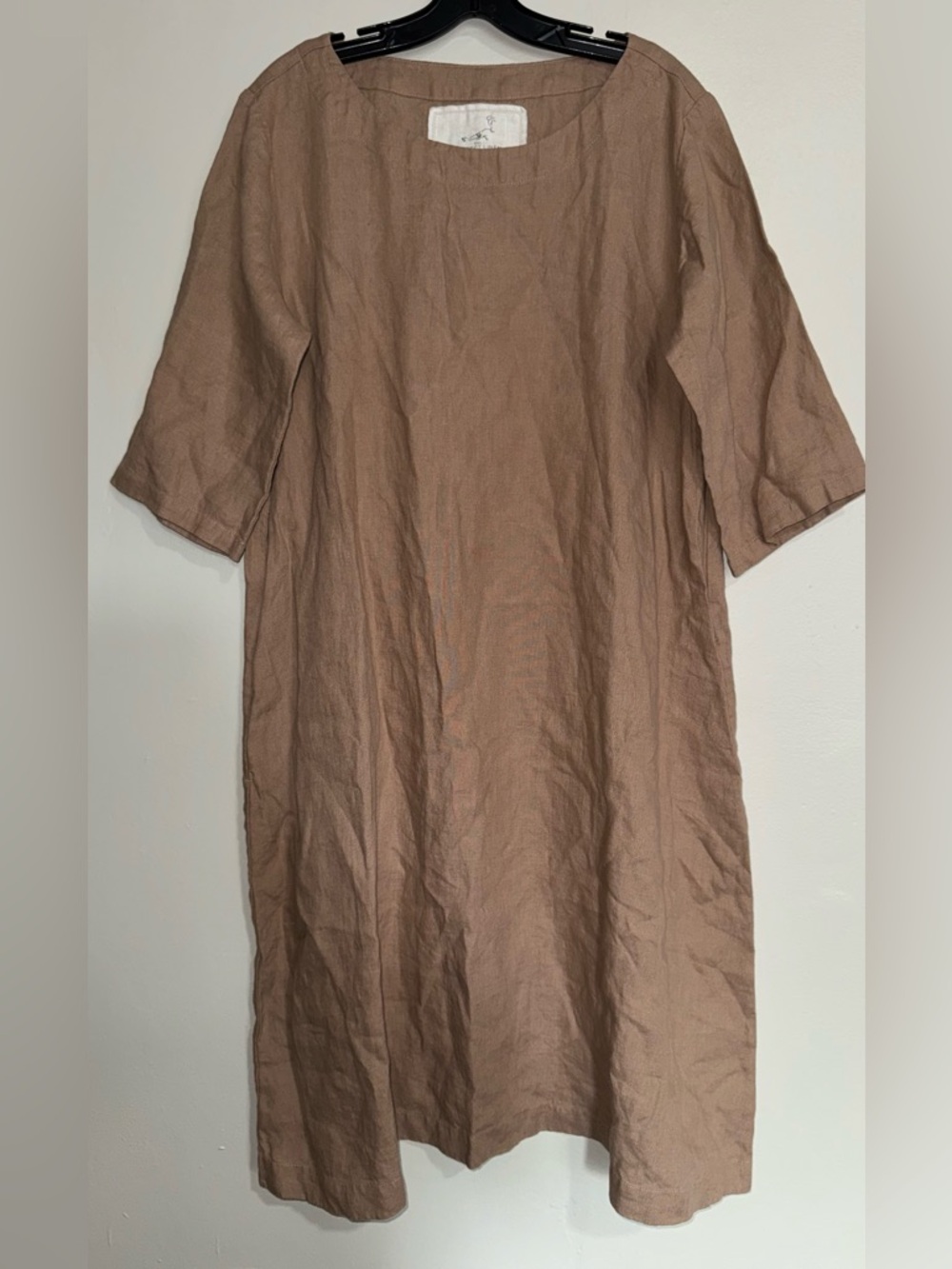 notPERFECTLINEN Taupe Linen Midi Dress